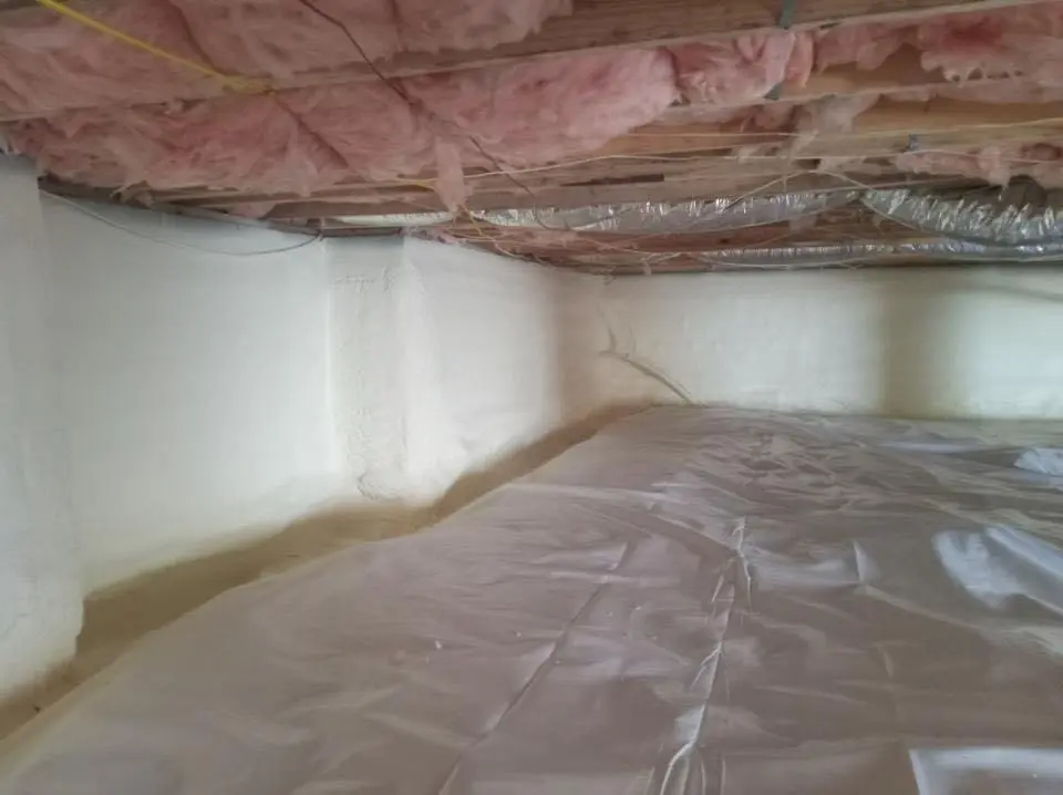 Crawl space encapsulation with closed-cell spray foam for Attic Insulation in Sandersville